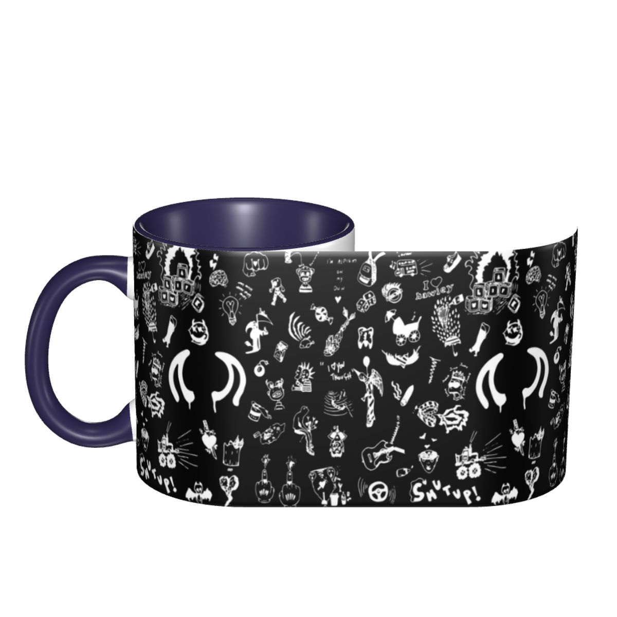 Draw Coffee And Tea - Tazza in Ceramica con Disegni di