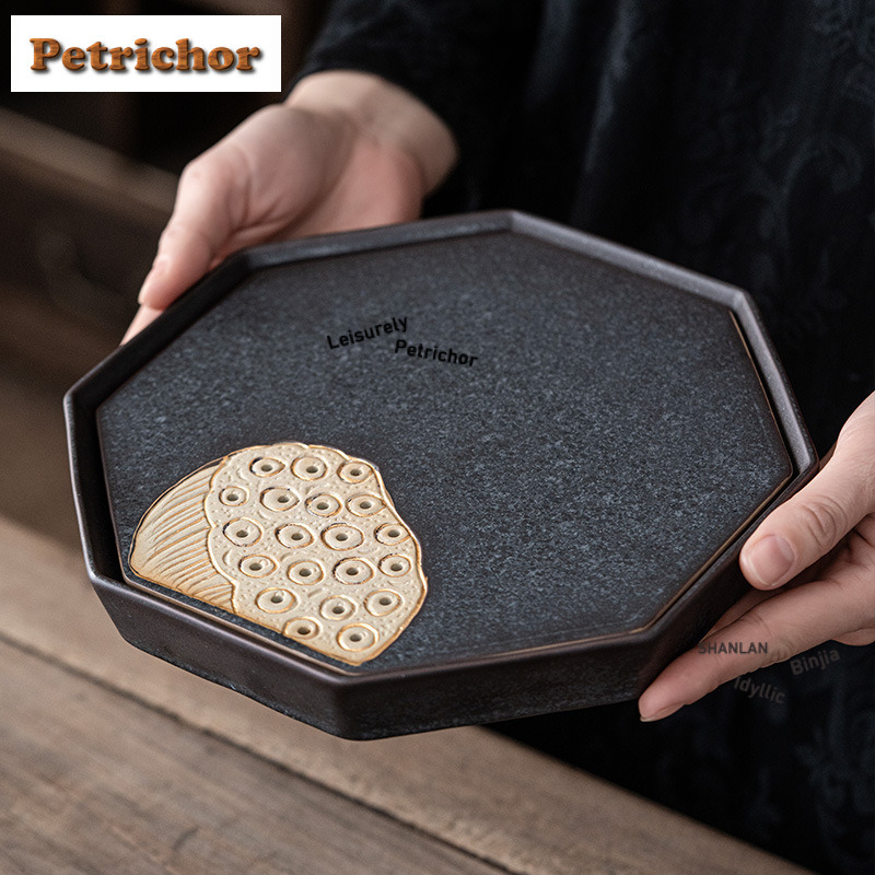 Draw Coffee And Tea - Disegno in oro Lotus Pod Ottagono