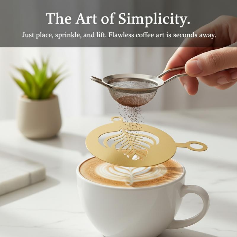 Coffee Stencil Art - Set di 4 Stencil per Caffè