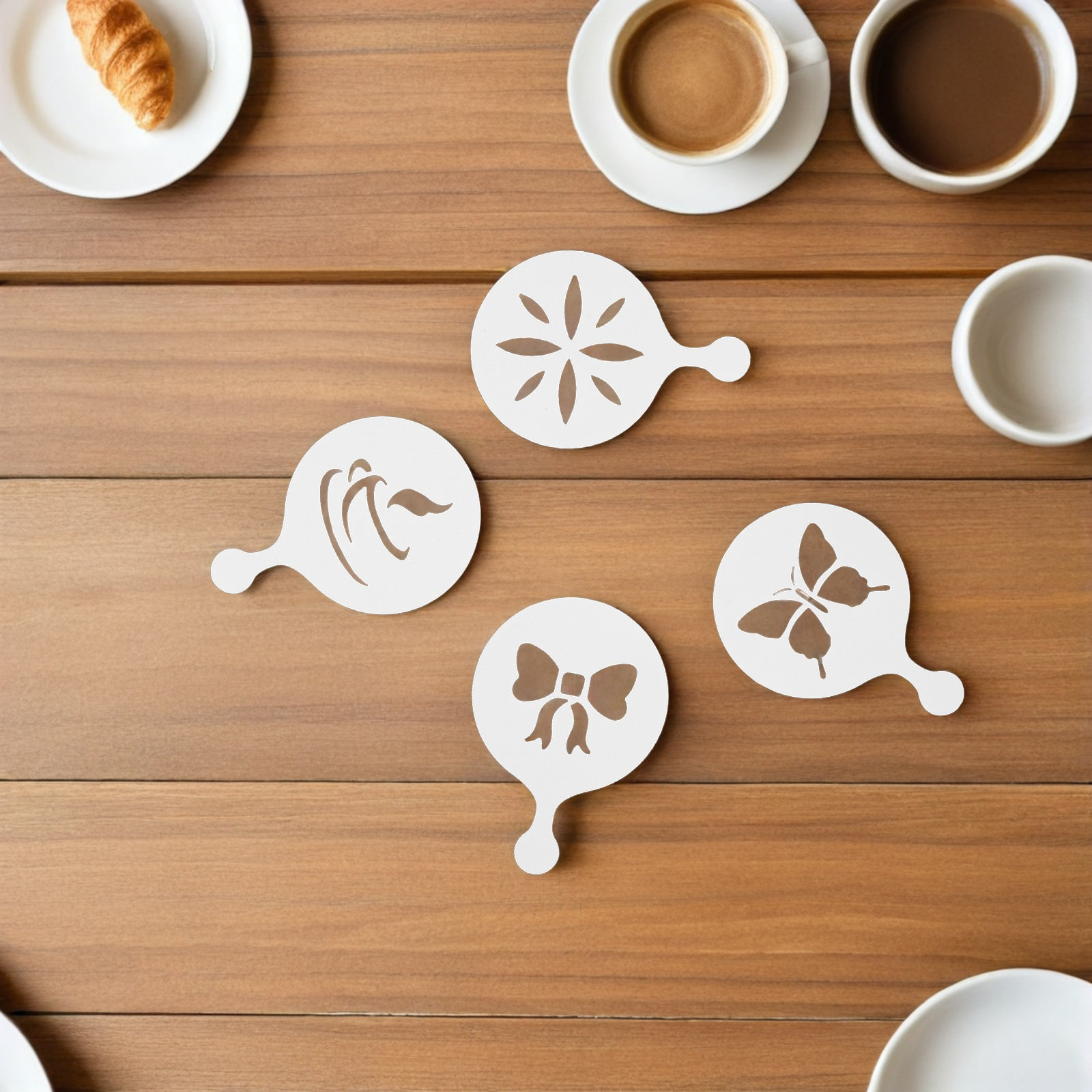 Coffee Stencil Art - Set di 8 Stencil per Latte
