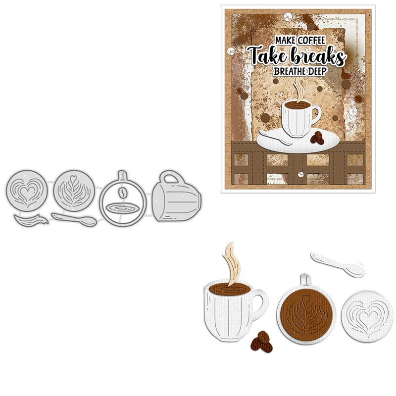 Coffee Stencil Art - Stampo per taglio in metallo a