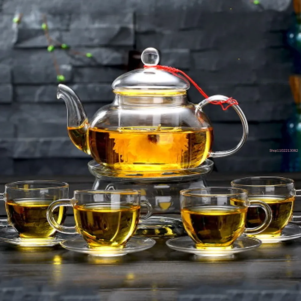 Bamboo Tea Tray - Elegante set da tè in vetro