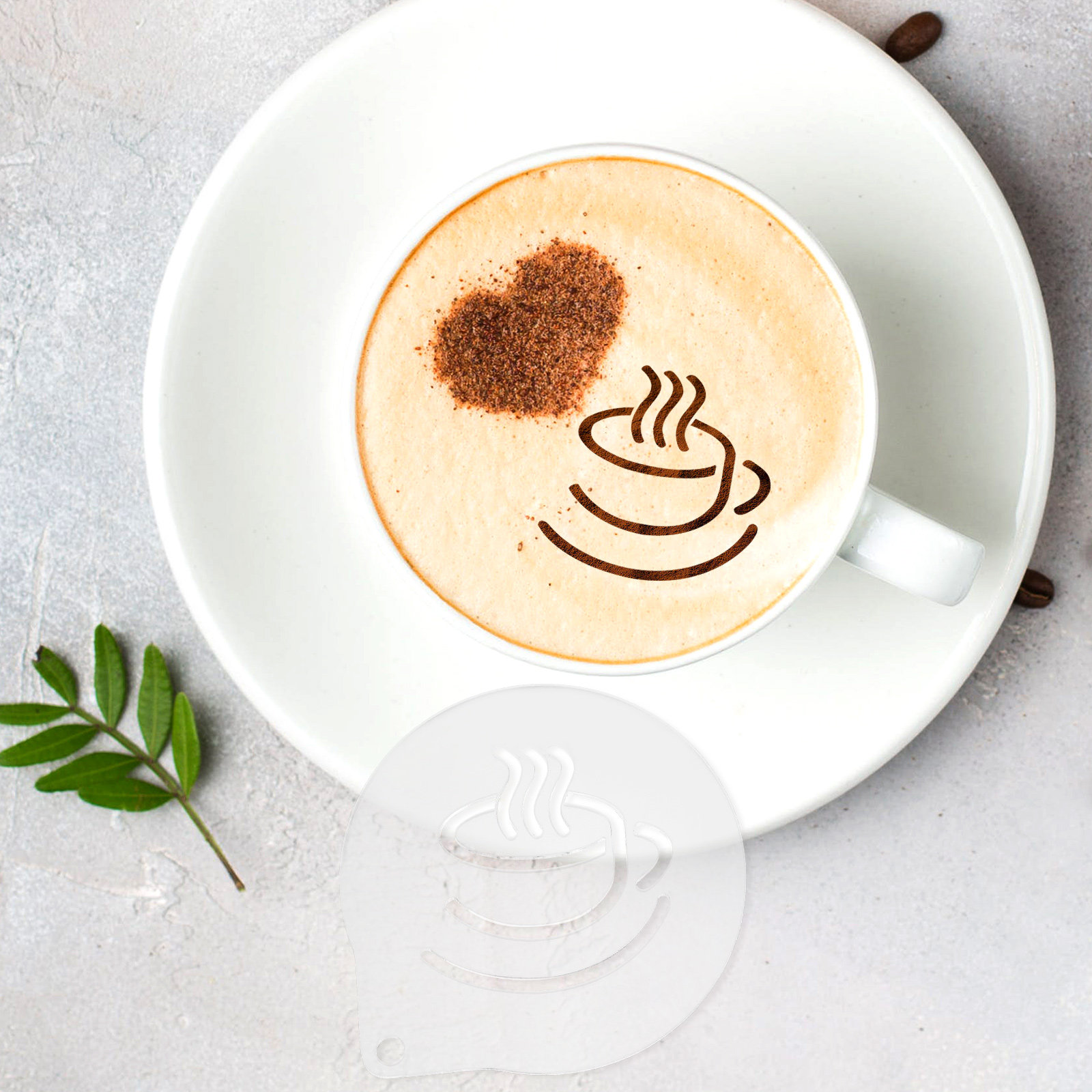 Coffee Stencil Art - Stencil per Caffè in Acrilico Leggero