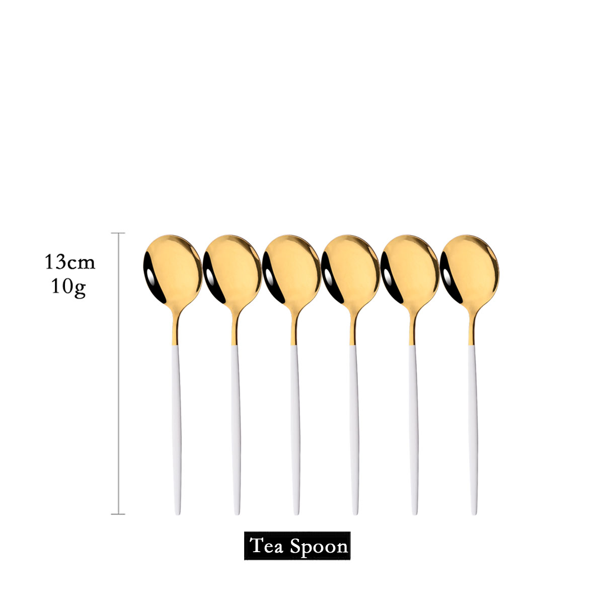 Coffee Tea Games - 6 pezzi specchio oro bianco cucchiaio