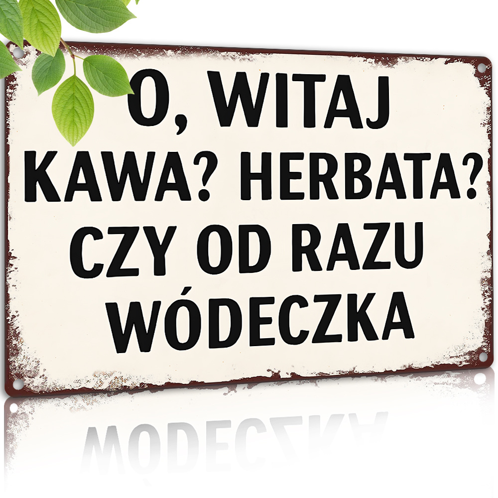 Coffee Tea Quotes - Targa Vintage in Metallo, con Citazione