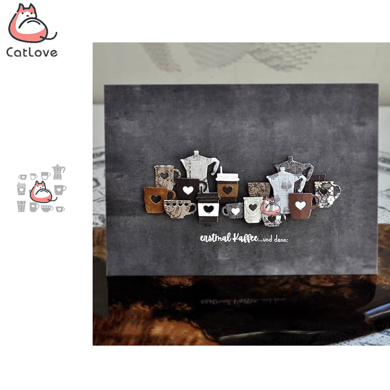 Coffee Stencil Art - Catlove Tazza di Caffè Metallo Fustelle