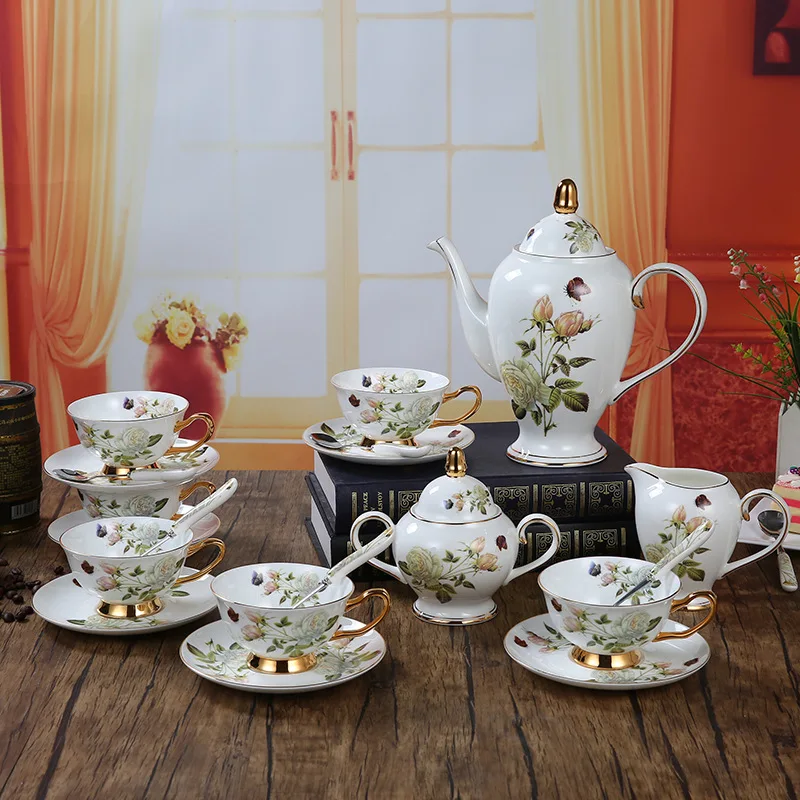Coffee Tea Creamer - Bone China Coffee Set camelia Style