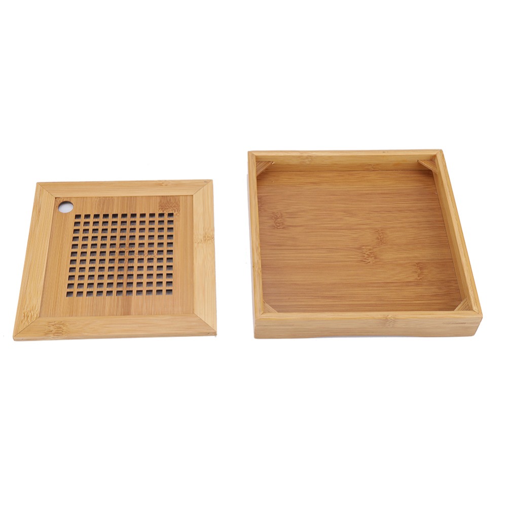 Bamboo Tea Tray - Vassoio da Tè Quadrato in Stile