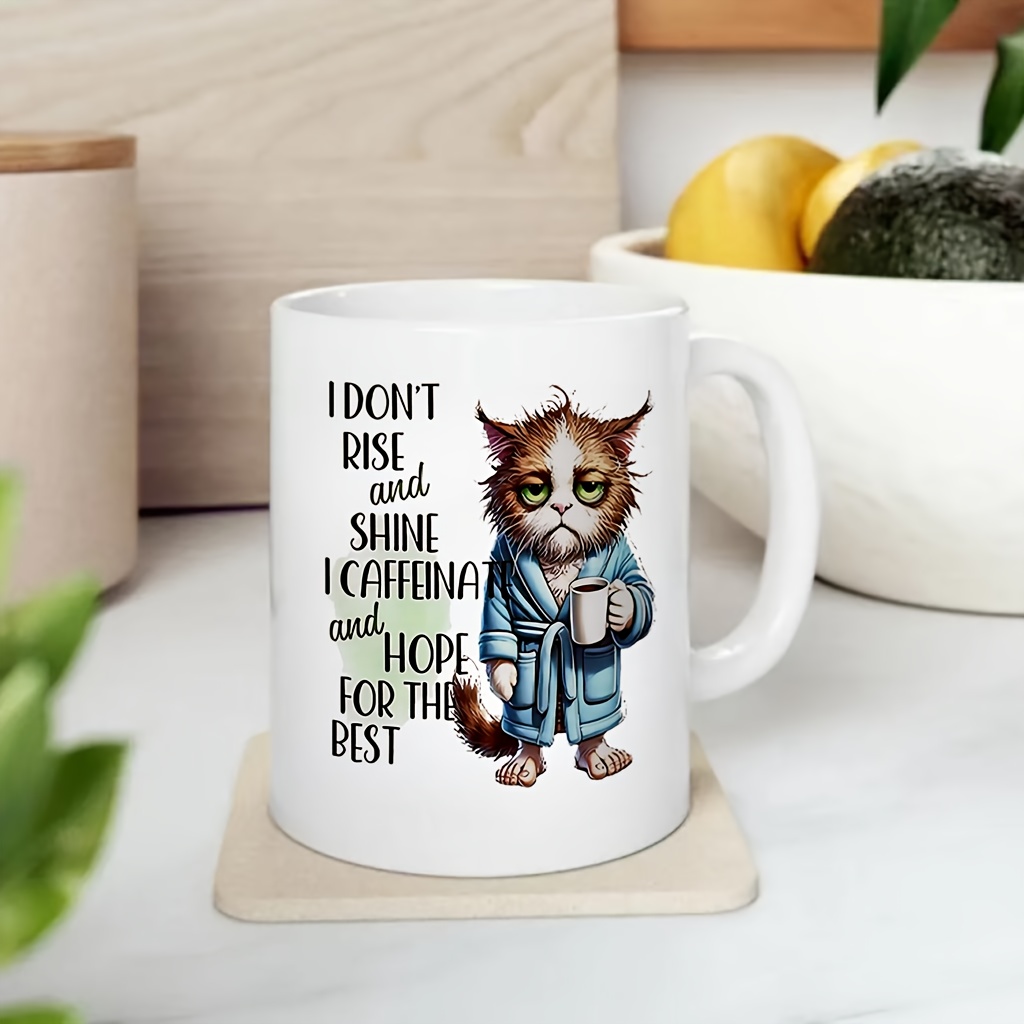 Coffee Tea Quotes - Divertente Tazza con Gatto e Scritta