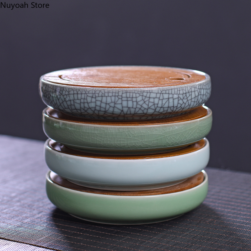 Bamboo Tea Tray - Vassoio da tè rotondo in ceramica