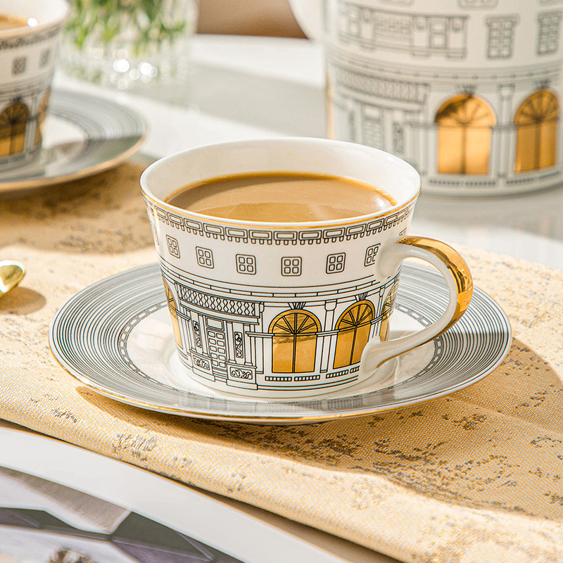 Coffee Tea Games - Tazza architettonica e piattino Tazza da