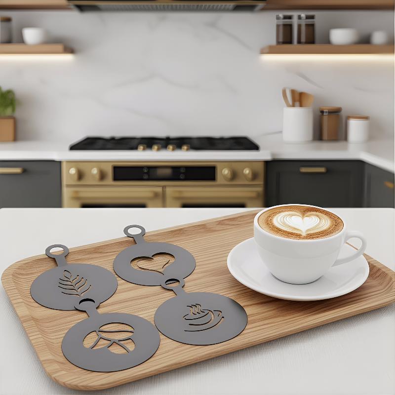 Set di 4 Stencil per Caffè in  - Coffee Stencil Art recensione e prezzo