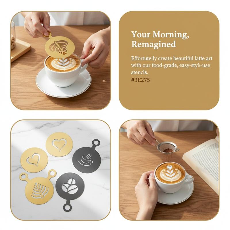 Set di 4 Stencil per Caffè in  - Coffee Stencil Art recensione e prezzo