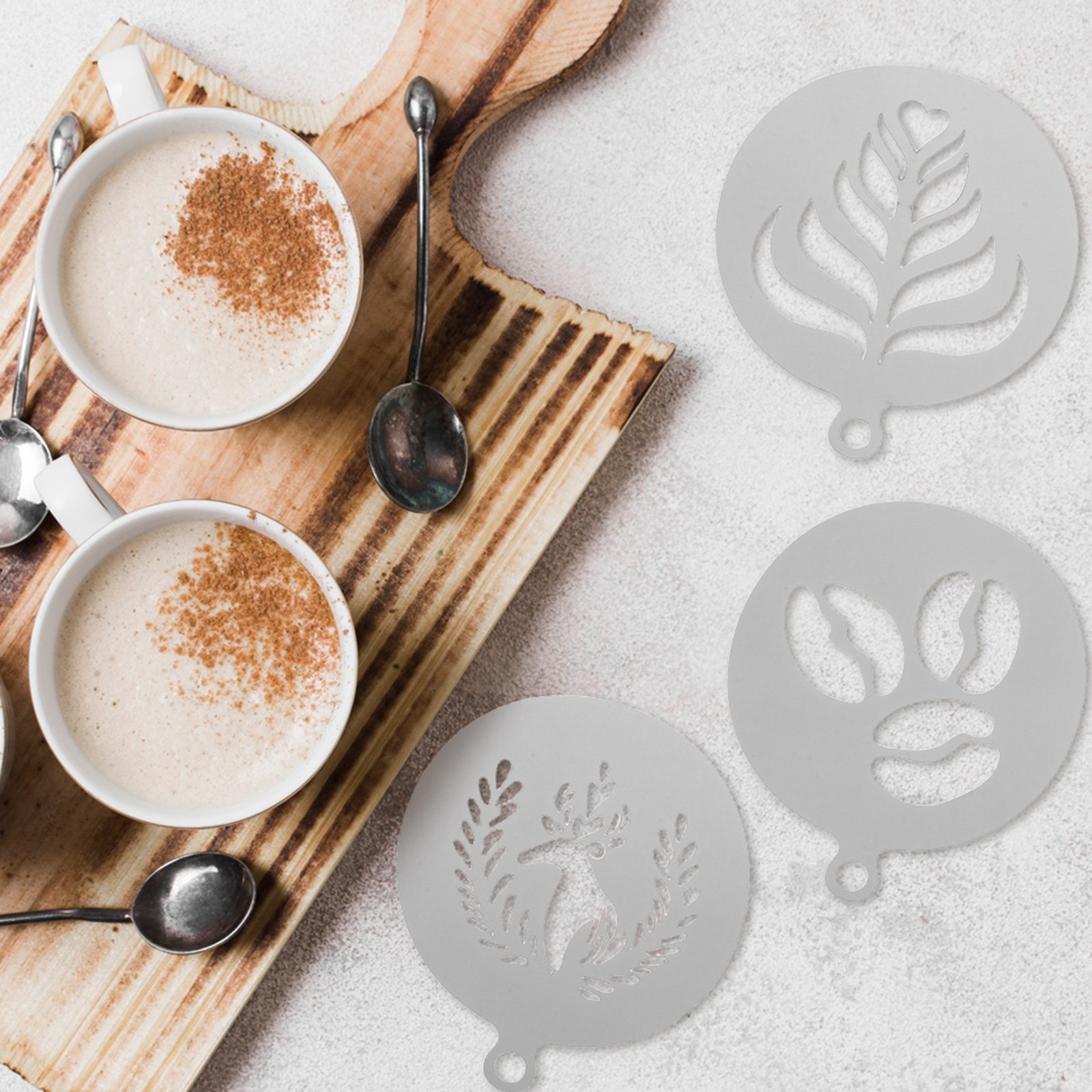 Set di 4 Stencil Premium in Ac - Coffee Stencil Art recensione e prezzo