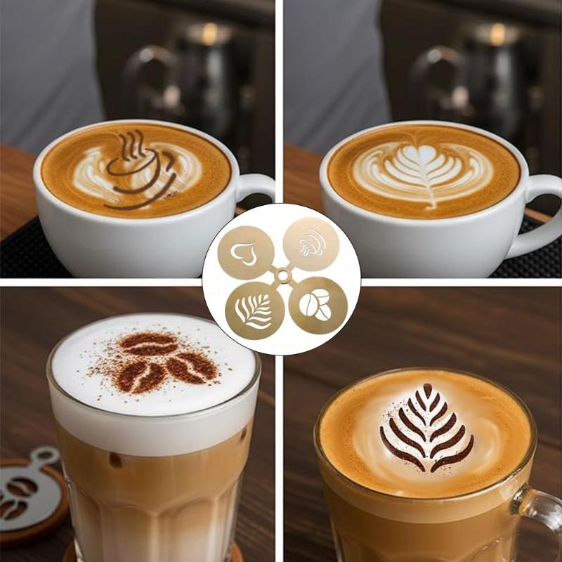 Set di 4 Stencil Artistici a T - Coffee Stencil Art recensione e prezzo