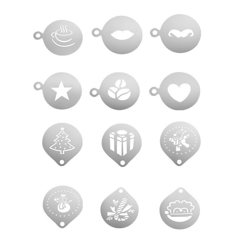 12 pezzi in acciaio inossidabi - Coffee Stencil Art recensione e prezzo