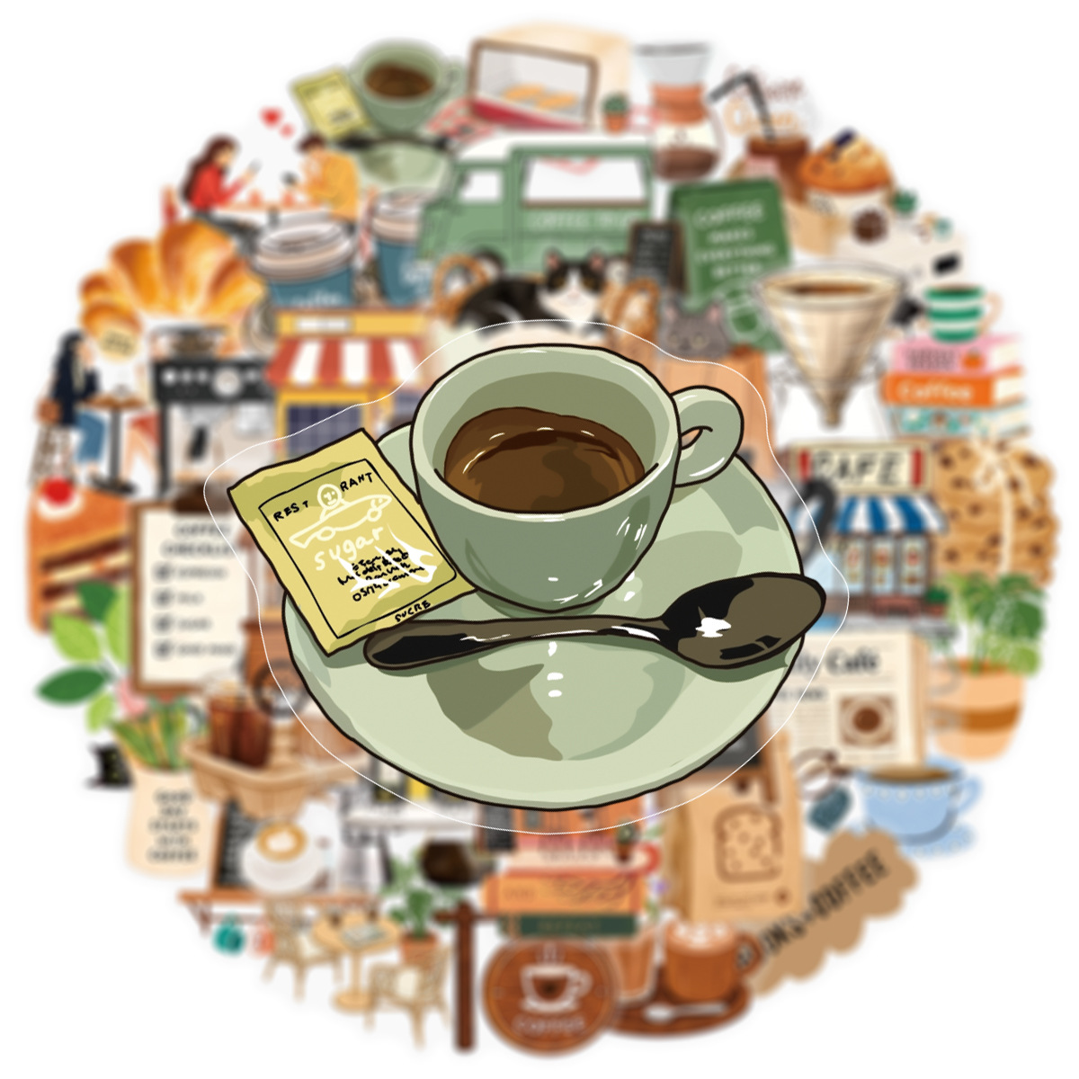50 Pezzi Adesivi Graffiti 'Hea - Coffee Tea Games recensione e prezzo