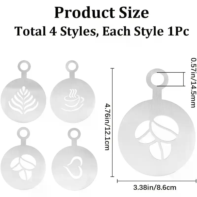 Set di 4 Stencil in Acciaio In - Coffee Stencil Art recensione e prezzo